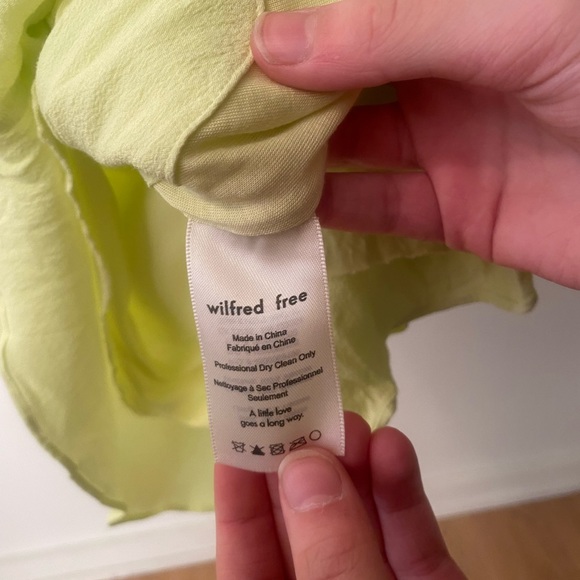 ARITZIA Wilfred Free Neon Yellow Short Cap Sleeve Shift Dress Sz M - Picture 13 of 14